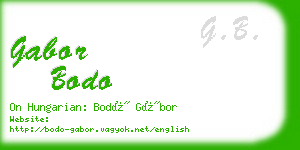 gabor bodo business card